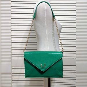 Faux Epi Leather Clutch with Removable Strap